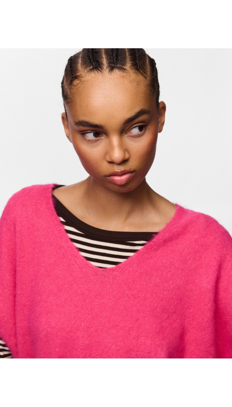 Pull Maille Shocking Pink PCALLIE PIECES - 4 | TOP